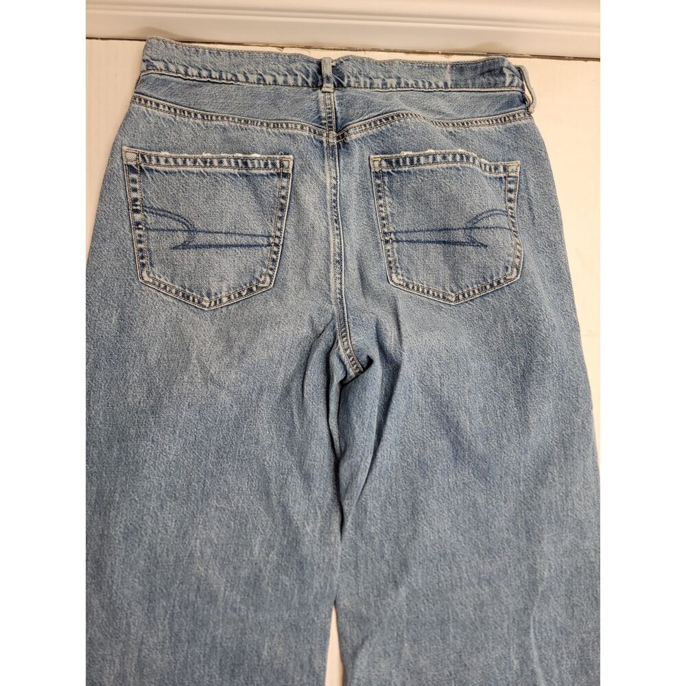 AMERICAN EAGLE Jeans Womens Sz 8 Xtra Long Super High Rise Baggy Wide Leg Drapey - Picture 8 of 10